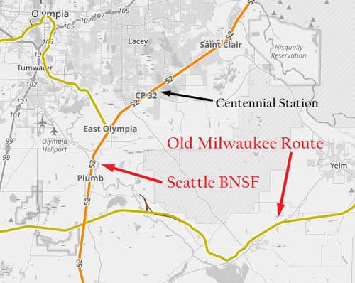 BNSF and Rainier Rail Routes